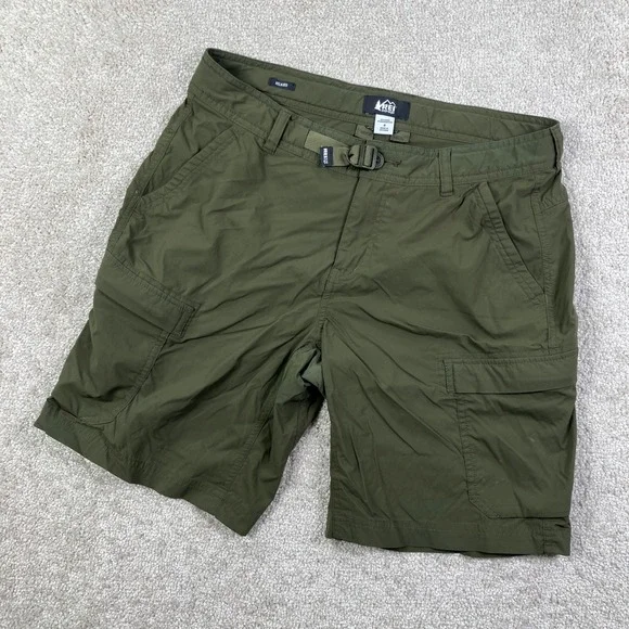 REI Co-op Womens 8 Sahara Cargo Shorts Green Relaxed Fit Hiking Belted Outdoor - Picture 1 of 10